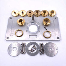 Load image into Gallery viewer, Woodworking Tools Router Table Insert Plate W/ Insert Rings Copper Bushing for Trimmers Routers DIY Engrving Machine
