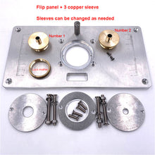 Load image into Gallery viewer, Woodworking Tools Router Table Insert Plate W/ Insert Rings Copper Bushing for Trimmers Routers DIY Engrving Machine
